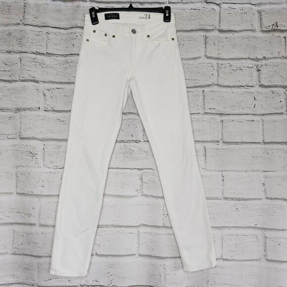 J. Crew Cotton Blend Ankle Toothpick Skinny Denim Jeans White Size 24 - Picture 1 of 11